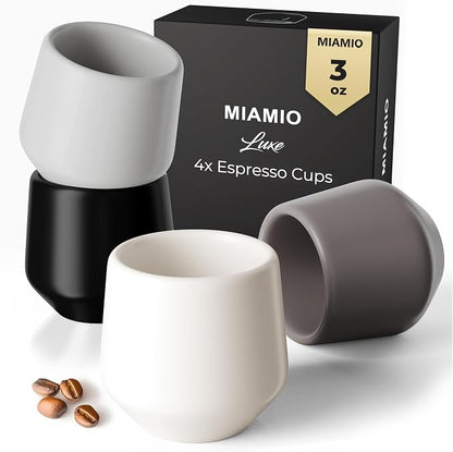 MIAMIO - Espresso Cups Set of 4, Ceramic - Luxe | Ceramic espresso cups by MIAMIO