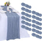 12 Pack Dusty Blue Cheesecloth Table Runner 35 x 120 Inch | Boho Gauze Fabric by RestfulGlow