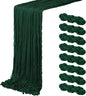 8 Pack Emerald Green Cheesecloth Table Runner 20 x 120 inch Gauze Table Runners by ACSUIT