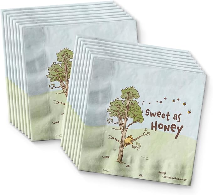 Winnie the Pooh Bear Boy's Birthday Party Supplies Set Plates Napkins Cups - Image 3