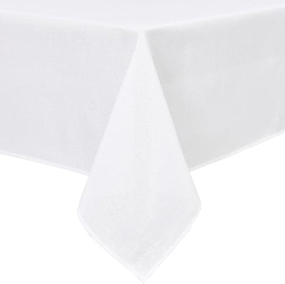 Hiasan Faux Linen Square Tablecloth - Wrinkle and Stain Resistant Washable Table Cloth for Kitchen Dining Room Holiday Table Cover for Party Dinner, White, 60 x 60 Inch