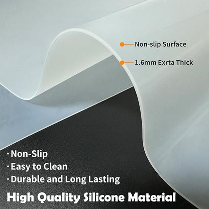 Silicone Mats for Kitchen Counter, 78.7''x 23.6''(200cmx60cm) Largest Heat Resistant Counter Mat Kitchen Island Waterproof Thicken Non-slip Countertop Protector Mat, Light Gray