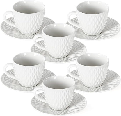 3-Ounce Espresso Cups Set of 6, Mini Coffee Cups by fMBB