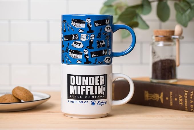 Silver Buffalo The Office Icons and Logo 2pk Ceramic Mug Stack, 13 Ounces - Image 4