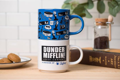 Silver Buffalo The Office Icons and Logo 2pk Ceramic Mug Stack, 13 Ounces - Image 4