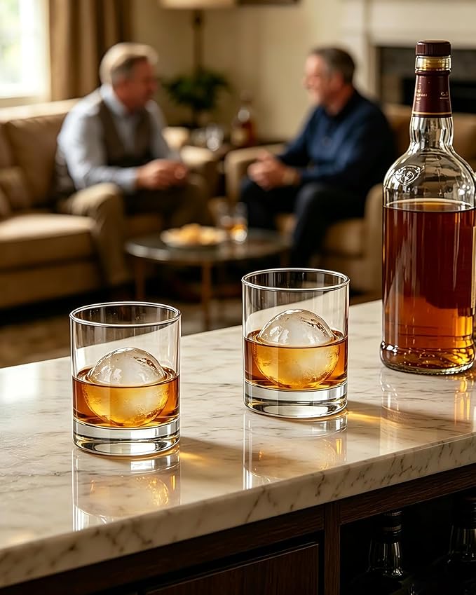 LUXU Whiskey Glasses, 11 OZ Short Glass Tumbler, Lowball Glasses Set of 6 | - Image 4