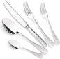 Semi-Matte Design Flatware, Silverware Set for 8 persons, 40 Piece - Spoons, Forks, and Knives 18/10 Stainless Steel, Dishwasher Safe