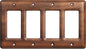 Four Light Switch Cover Plate Solid North American Walnut 4-Gang Decorative Wall Plate for Stylish and Modern Interiors