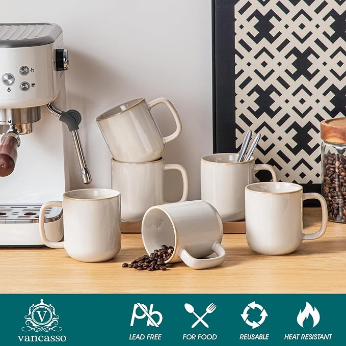vancasso Coffee Mugs Set of 6, 12 Oz Ceramic Coffee Cups - Image 3