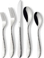 Hammered Silverware Set | Premium 18/10 Stainless Steel Flatware Service by DANIALLI