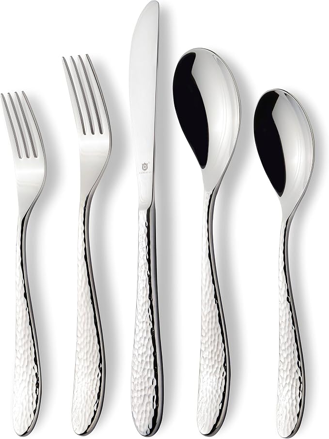 Silverware Set for 16 | 18/10 Stainless Steel Flatware Set | Mirror Finish by DANIALLI