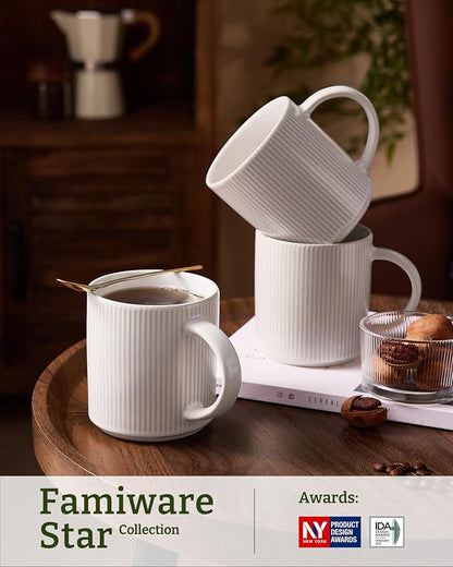 famiware Coffee Mug Set for 6, Star 16 oz Catering Mugs Cup Set - Image 4