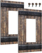 Outlet Covers Rustic Barn Door Vintage Country Wood Board 1 Gang Wall Plate Single Rocker Light Switch Cover Decorative GFCI Receptacle Electrical Switchplate for Farmhouse Cabin Decor（2 Pack）