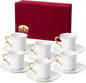 BTaT- Porcelain Espresso Cups Set, 3 oz, 6 Set, Small Coffee Mugs by BrewToATea