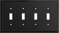 Henne Bery Modern Edge Decorative Wall Plate Switch Plate Outlet Cover, Durable Solid Zinc Alloy (Quad Toggle, Matte Black)