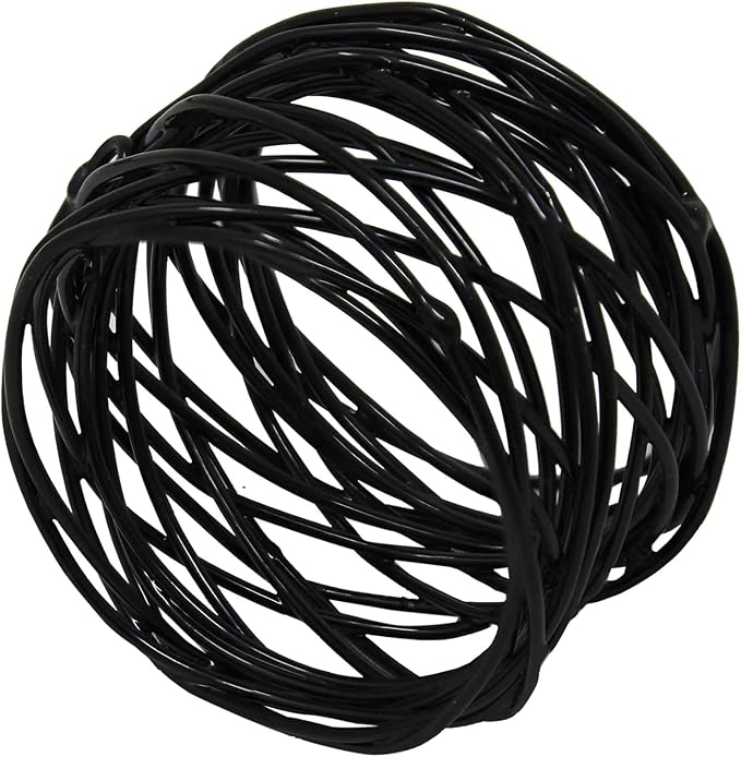 ITOS365 Handmade Round Mesh Black Napkin Rings Holder - Image 5