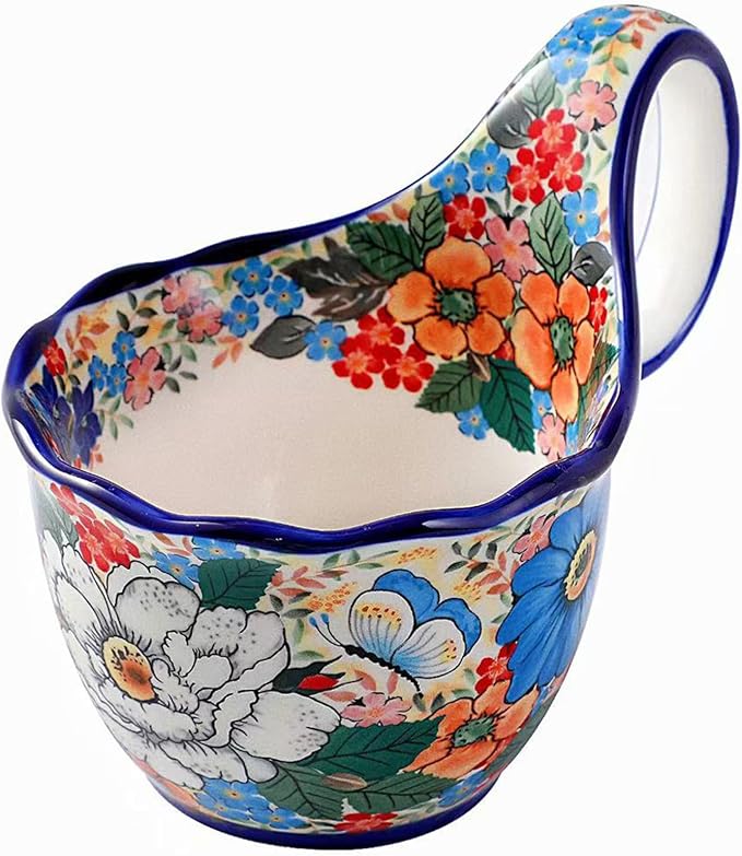ALMA Soup Bowl with Large Handle 16oz, Giftable by HandmadePotteryForHome