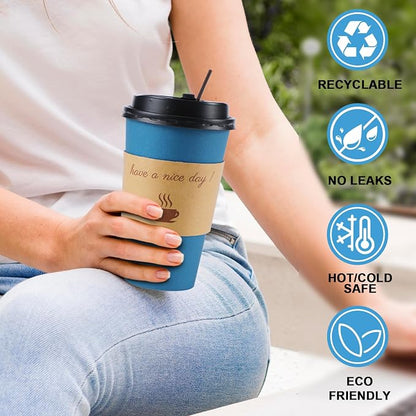 Clawsoff 500 Pack 16 oz Disposable Paper Coffee Cups - Image 7