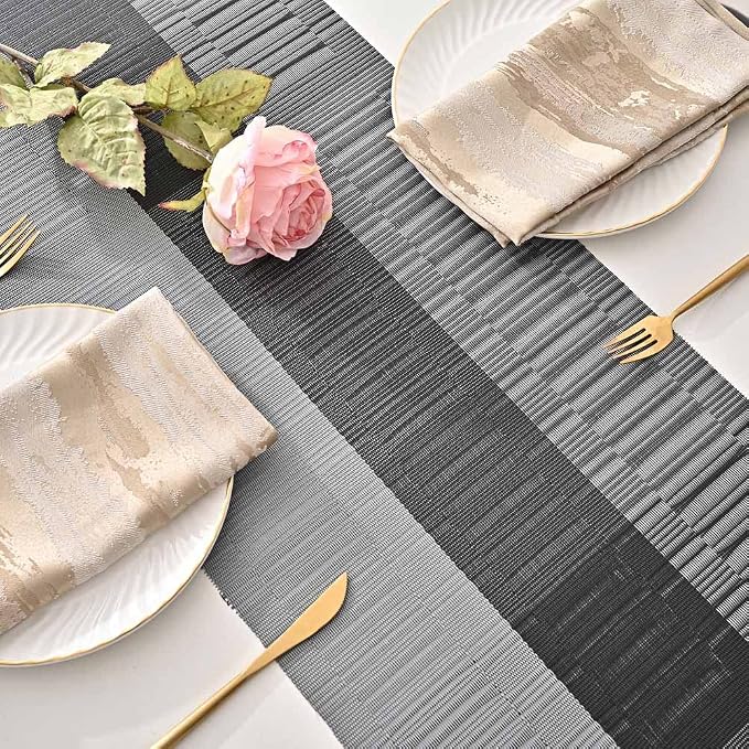 GIVERARE Table Runner, 12x107in Heat-Resistant Woven Vinyl Long Tabletop - Image 3