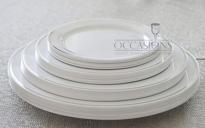 " OCCASIONS " 40 Plates Pack, Heavyweight Disposable Wedding Party Plastic - Image 3