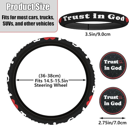 Christian Trust in God Steering Wheel Cover - Image 2