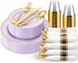 175PCS Purple Plates Disposable by WDF