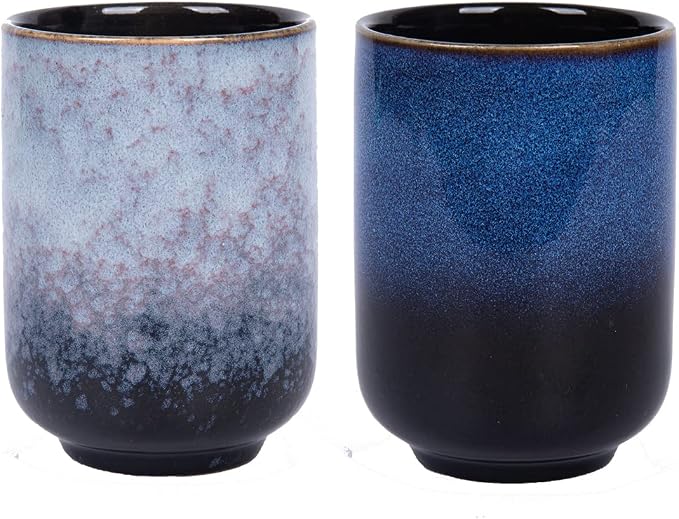 Japanese Sushi Yunomi Tea Cups Set of 2, Handle-less Ceramic Tea cups, by Unknown