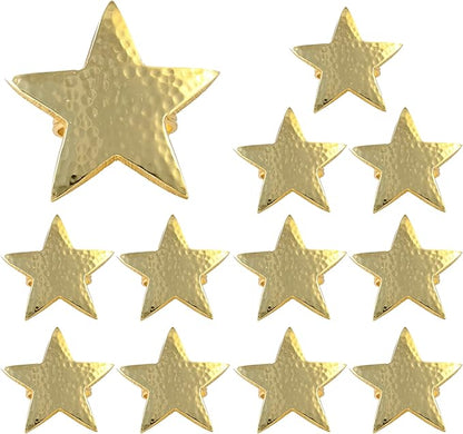 CLEENTABLE 12 Pcs Decorative Metal Napkin Rings Star Napkin Holders for Elegant Table Decor, Parties, Weddings, Holidays, Everyday Dining - Metallic Adornment for Table Settings (Gold)