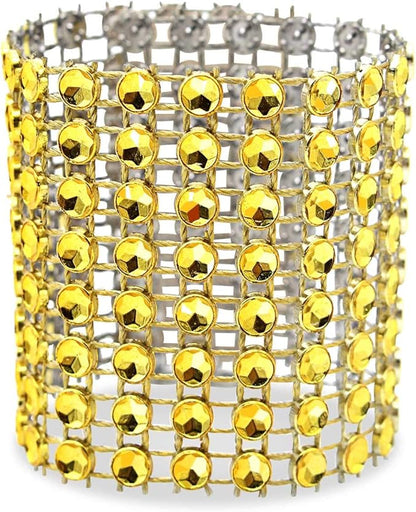 KPOSIYA Napkin Rings, Pack of 60 Rhinestone Napkin Rings Diamond Adornment for Place Settings, Wedding Receptions, Dinner or Holiday Parties, Family Gatherings (60, Gold)