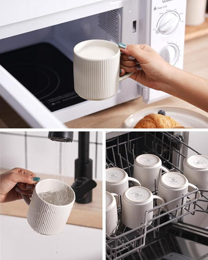 famiware Coffee Mug Set for 4, Star 12 oz Catering Mugs Cup Set - Image 7