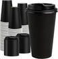 RACETOP Coffee Cups with Lids 16 oz, 100 Pack Disposable To Go Cups, To-go by RACETOP