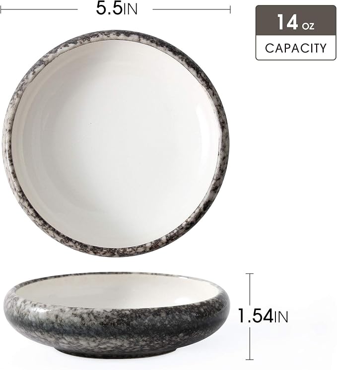 Uaral Serving Dishes, Salad Plate, Japanese Stoneware Appetizer Plate, 5.5 Inch - Image 5