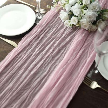 Efavormart 10ft Pink Gauze Table Runner - Image 9