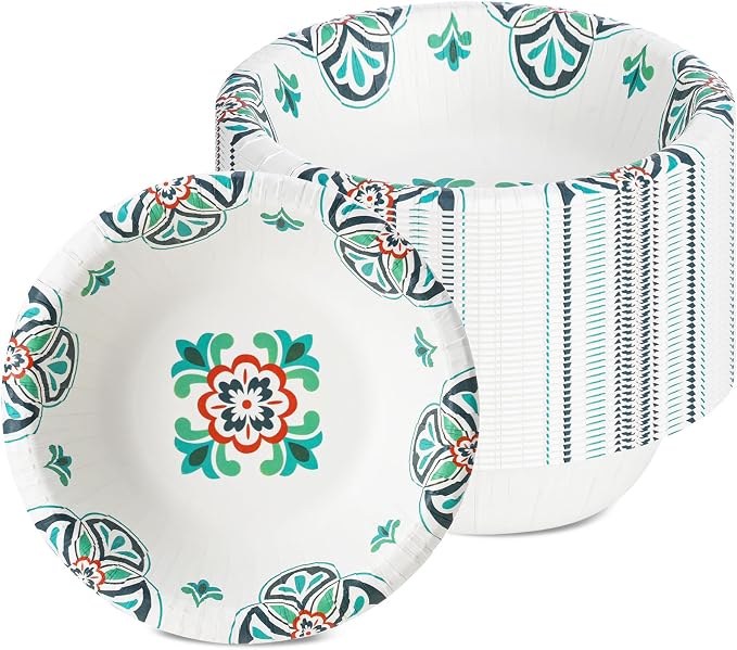 30 Pcs Paper Bowls 8 oz, Disposable Small Paper Bowls, Soak Proof, Cut Proof by DTFMZOV