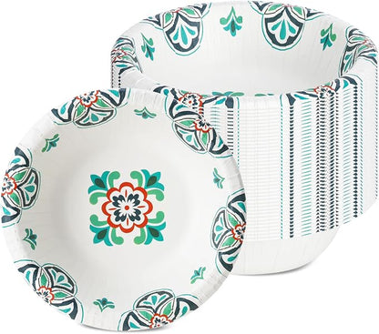 30 Pcs Paper Bowls 8 oz, Disposable Small Paper Bowls, Soak Proof, Cut Proof by DTFMZOV