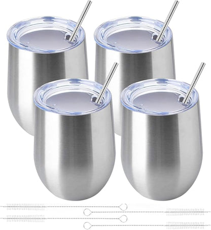12oz/4 Pack Wine Tumbler Glasses by YEBTSLife