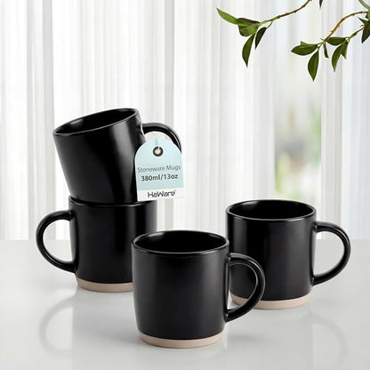 HaWare 13OZ Coffee Mugs Set of 4, Stoneware Coffee Cups | Ceramic Latte Mug by HaWare