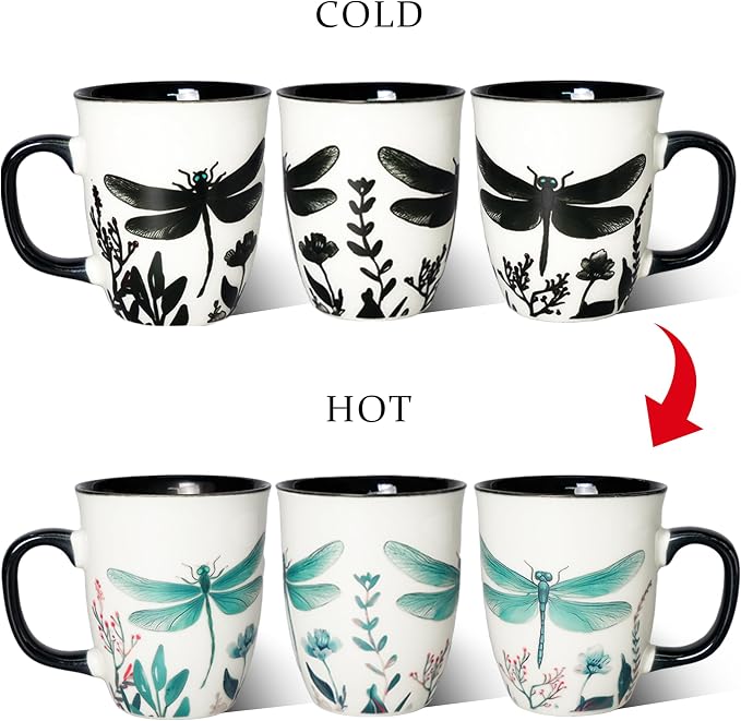 16 oz Dragonfly Coffee Mug, Color Changing Cup | Ceramic Coffee Cup, Heat - Image 5