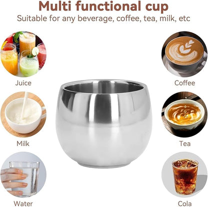 4Pcs Stainless Steel Coffee Cup, Camping Cup Coffee Mugs Tea Cups Double Walled - Image 4