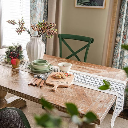 Table Runner, Boho Table Runner Cotton Linen Table Decorations, Farmhouse Table - Image 5