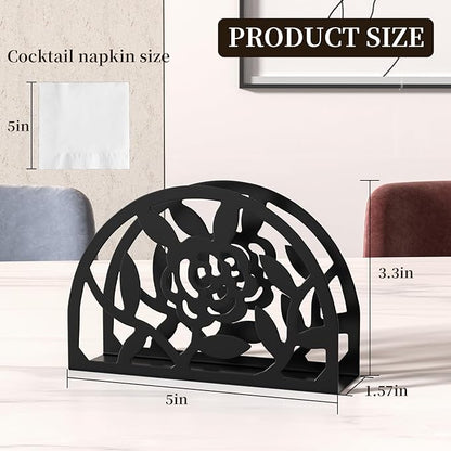 Epicano Napkin Holder for Table,Metal Rose Standing Napkin Holderfor Kitchen Dining Tables & Countertops, Paper Cocktail Napkins Holder Dispenser for Indoor & Outdoor,Unique Table Decor Gifts
