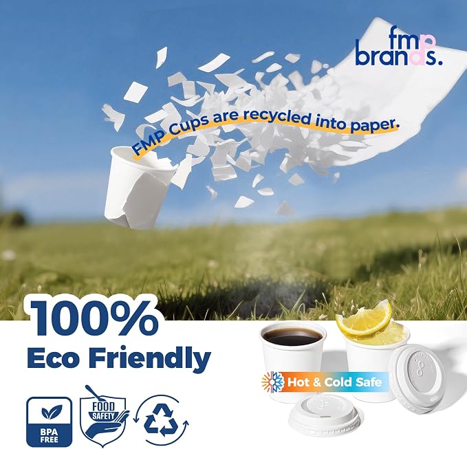 Fit Meal Prep 100 Pack 4 oz Disposable Coffee Cups - Image 5