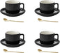 5 Ounce Espresso Cups Set of 4, Small Coffee Cups by AYUCIAPremiumCeramic