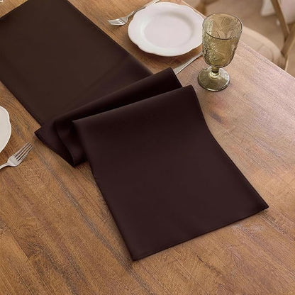 Brown Table Runner, Waterproof Washable Runners 48 Inches Long | Reusable 12x48 - Image 3