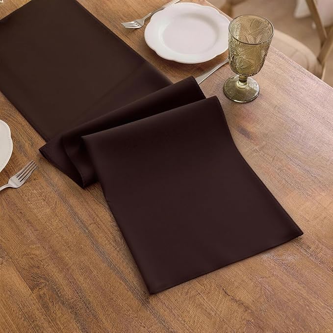 Brown Table Runner, Waterproof Washable Runners 60 Inches Long | Reusable 12x60 - Image 3