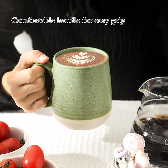 HASENSE Porcelain Coffee Mugs Set of 4, 15 Oz Large Coffee Cups, Latte Cup - Image 5