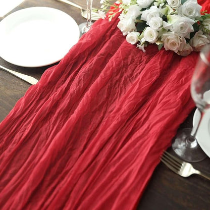 Efavormart 10ft Red Gauze Cheesecloth Table Runner - Image 9