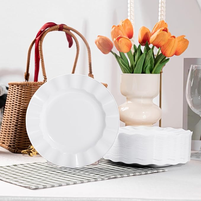 72 Pack White Plastic Plates, Thanksgiving - Image 3