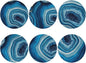 Agate Marble Blue Coasters Set of 6 Coasters by Unknown