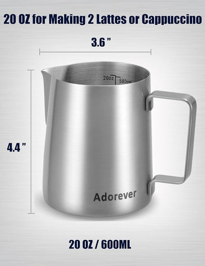 Milk Frothing Pitcher, 20oz Stainless Steel Milk Frother Cup Steaming Pitcher - Image 4